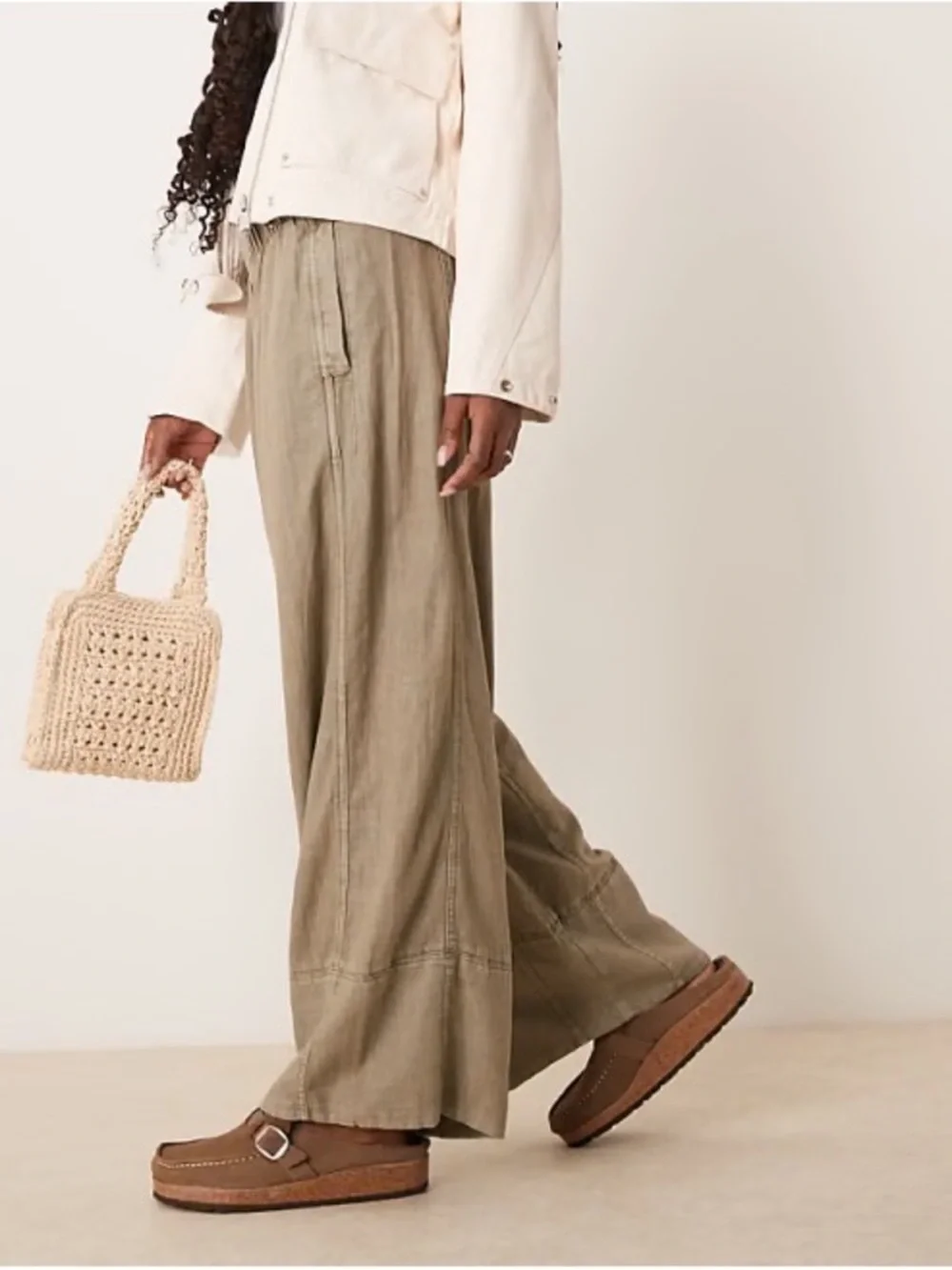 Free People Day's End Linen Pull-On Pants